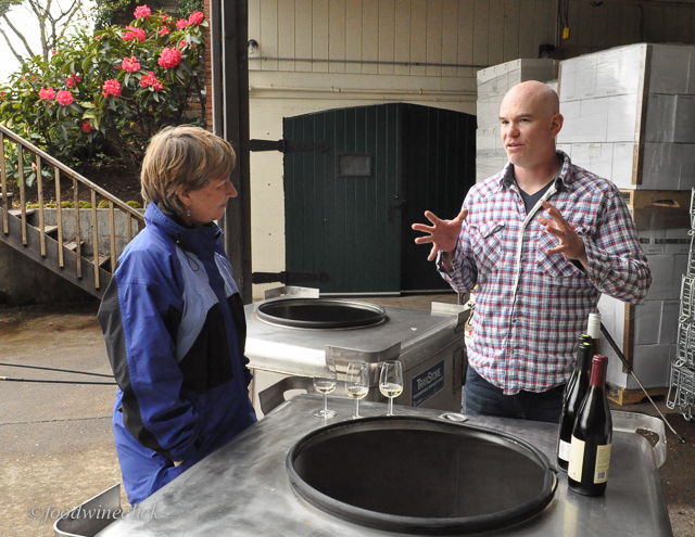 No tasting room just a spot outside the winery building.