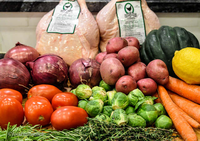 Ingredients for a one pan roast chicken