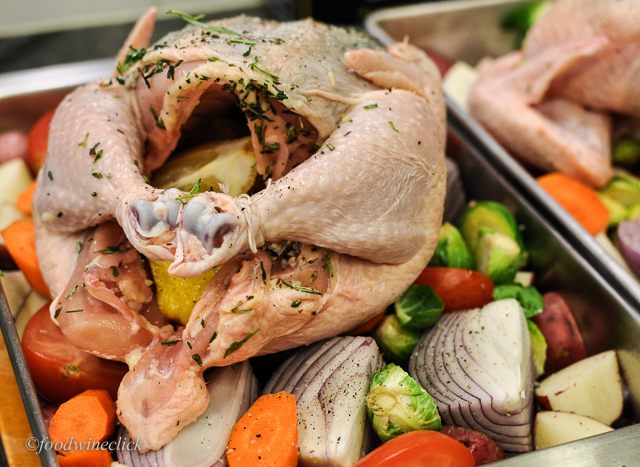 Stuffed chicken ready for the oven