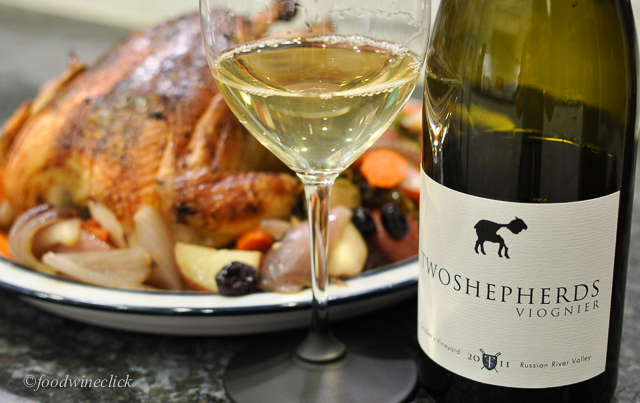 Two Shepherds Viognier was a better choice with the roast chicken