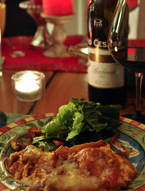 A romantic dinner after working together in the kitchen.