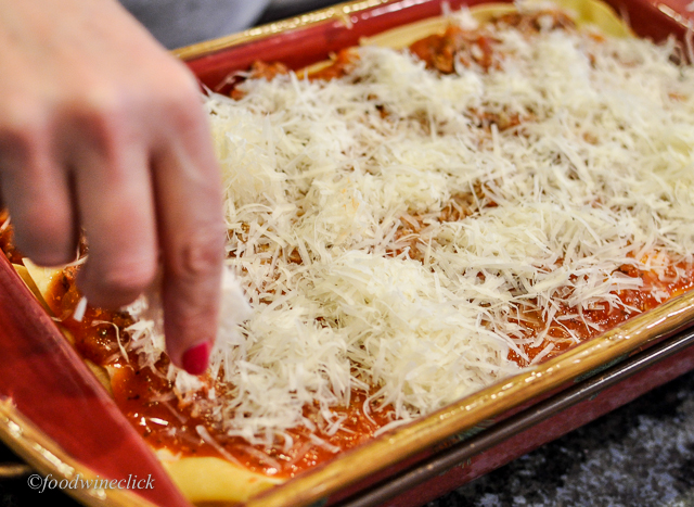 Layer 10: shredded parmesan - Whew!