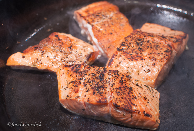 Sear the salmon quickly