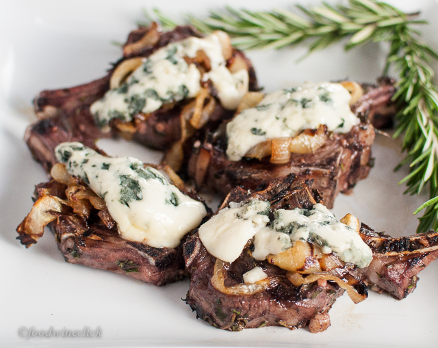 Creamy blue cheese melts into the onions