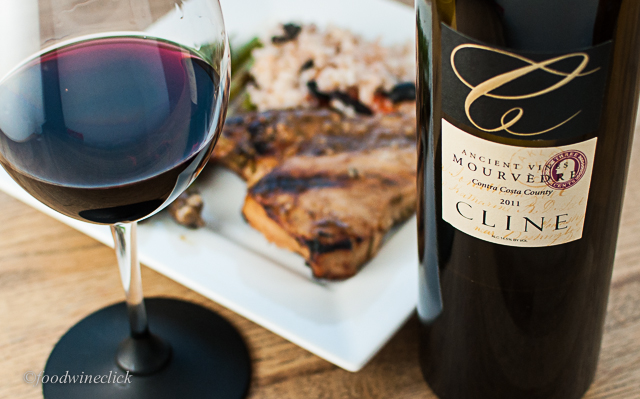 Cline Mourvedre: a nice partner to a big tuna steak in a rich balsamic marinade.