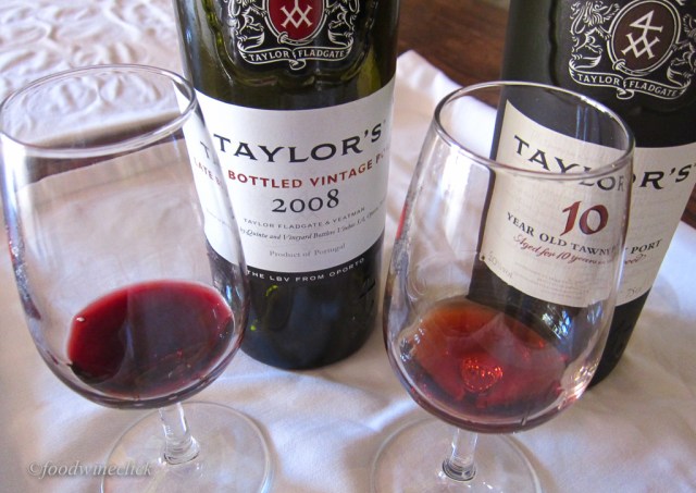 The 10 year tawny is lighter and warmer in color.