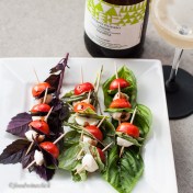 A crisp white wine is a nice match to the caprese skewers