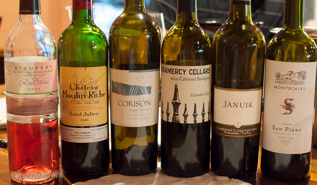 Line-up of Cabernet Sauvignon Wines