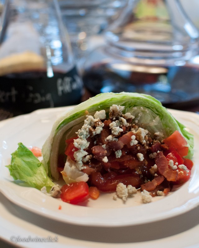 Wedge salad - bacon and blue cheese bridge nicely to the Cabs