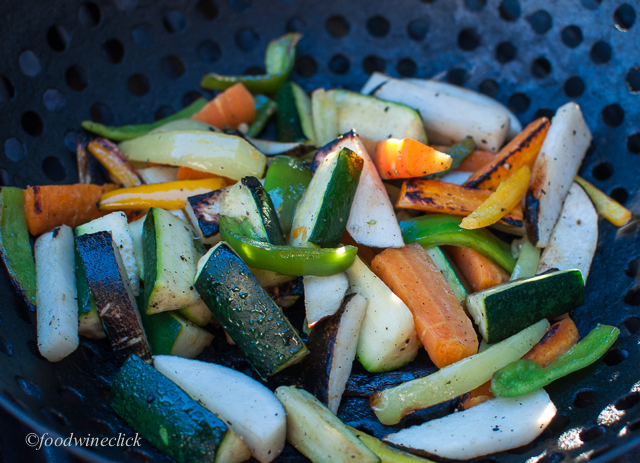 Roasting the CSA veggies: carrots, radish, zucchini, peppers