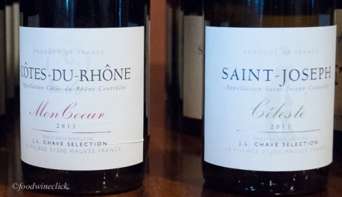 We started with JL Chave Selections wines, Chave's 2nd label