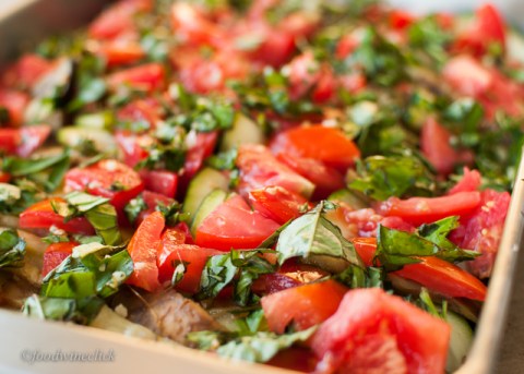 Fresh veggies shine before you add the breadcrumbs and cheese