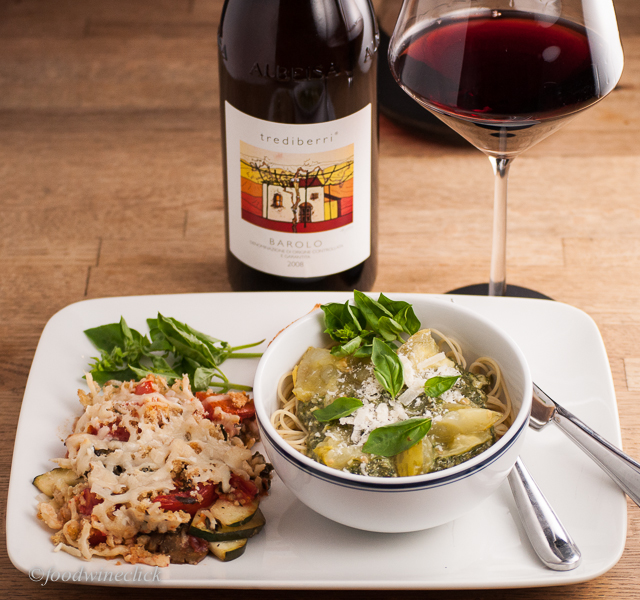 A rich meatless dinner can balance an intense Barolo