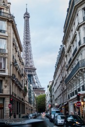 eiffel tower view from paris neighborhood