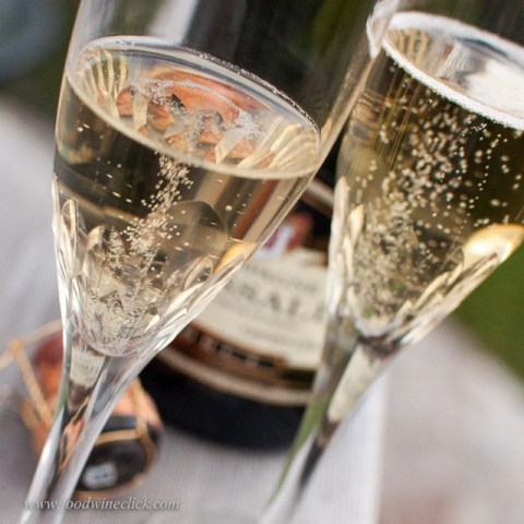 Champagne in crystal flutes