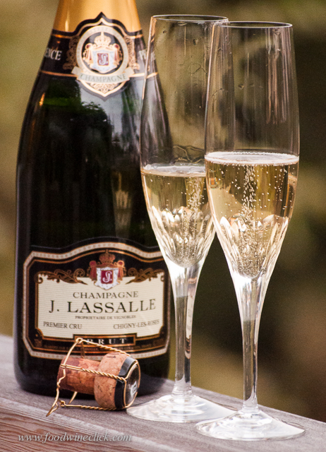 J. Lassalle Champagne and flutes