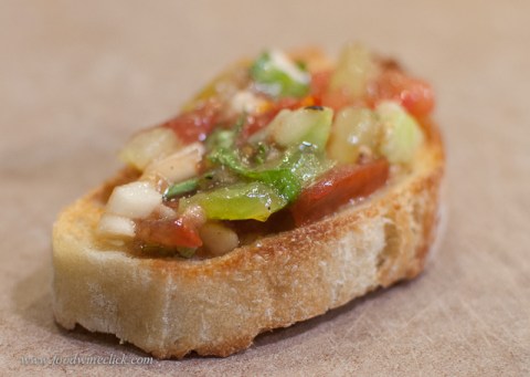Bruschetta with fresh, local ingredients