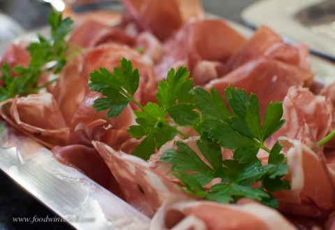 Prosciutto and sausage; wrap it around a breadstick