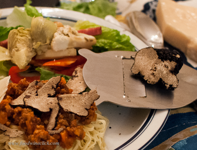 Secret Weapon: a fresh truffle to slice over the pasta!