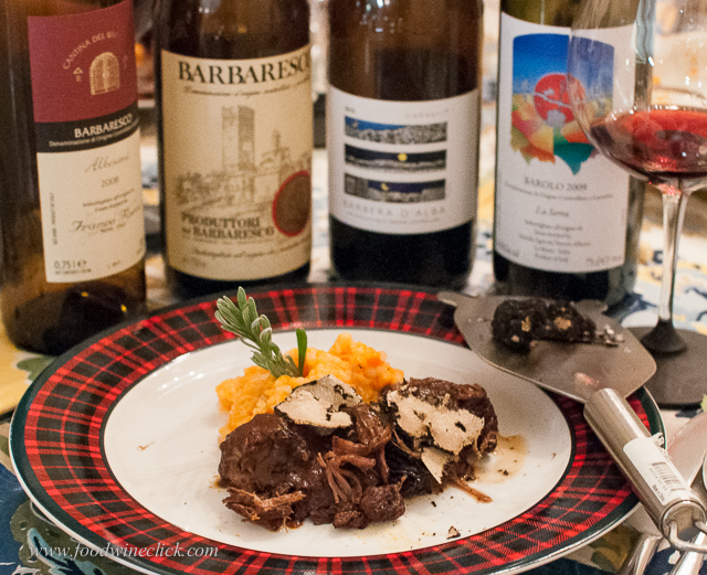 Secondi: beef short ribs braised in red wine with mashed carrots and rutabagas