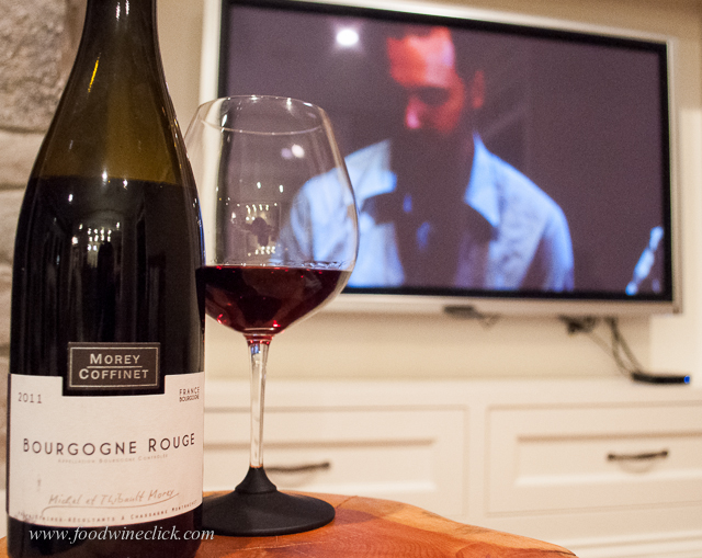 Watching Thibault Morey while drinking a glass of his wine!