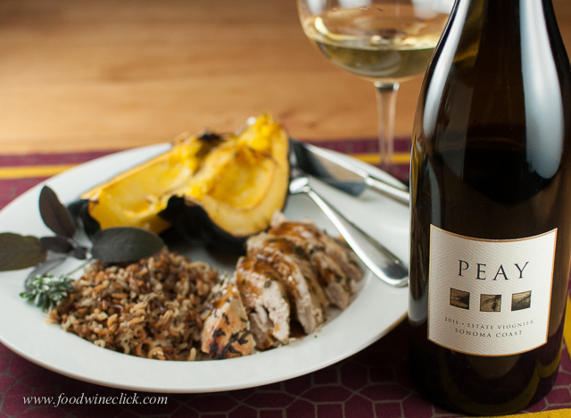 A full bodied Viognier is a nice match for this earthy meal