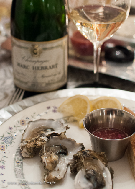 Oysters, lemon, mignonette sauce, Champagne.  What else do you need?