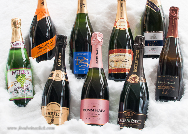 Here's our lineup for a complete sparkling wine sampler at New Year's Eve