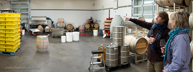 Steven gave us a tour, what's that stack of grape bins?