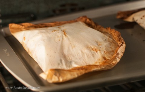 After crimping around the edge, you pop it in the oven