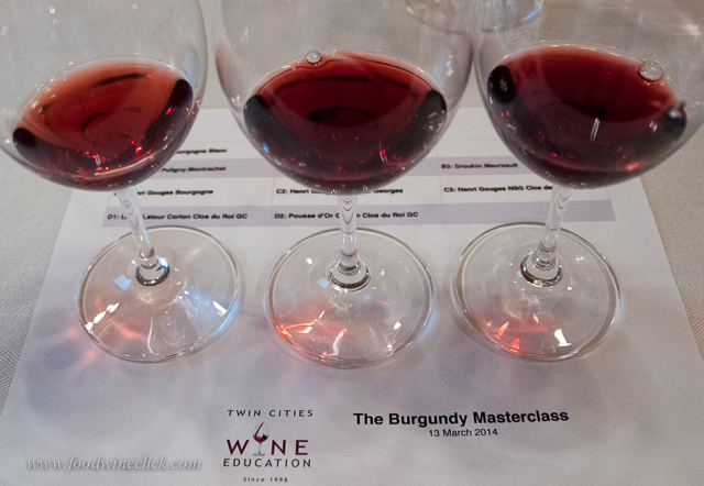 The wines have different color and flavor as you move through the hierarchy