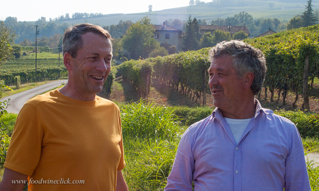 Nicola's father, a winemaker at one of the major Barolo producers, checks in