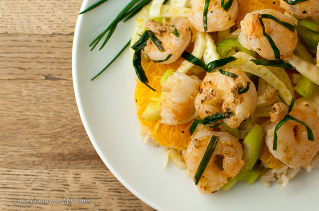 shrimp fennel orange celery chives