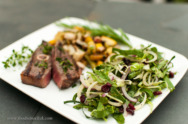 The turnip green salad is one of my favorite elements of this meal