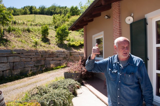 Nicola showing us their vineyards right next to home and the winery