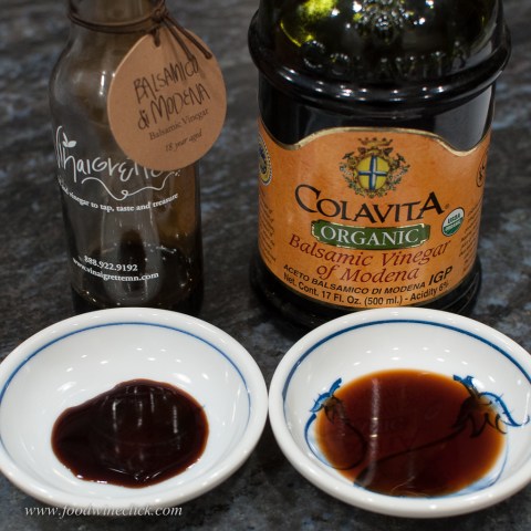 Look for a high quality aged Balsamic (on the left).