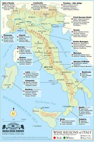 Sardinia is so far away from the remainder of Italy. map courtesy of nicks.com.au