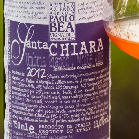The labels of Paolo Bea wines are packed with information... in Italian
