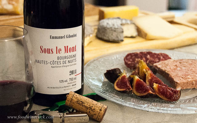 Bourgogne rouge with Mothais sur Feuille goats milk cheese and ripe, fresh figs.