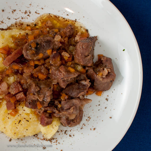 Nutmeg braised goat on a bed of polenta