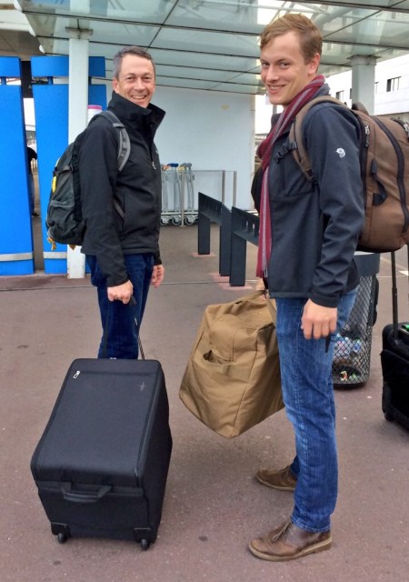 Geezer with Wine Check, Strapping young Son with DIY. He looks happy, doesn't he?