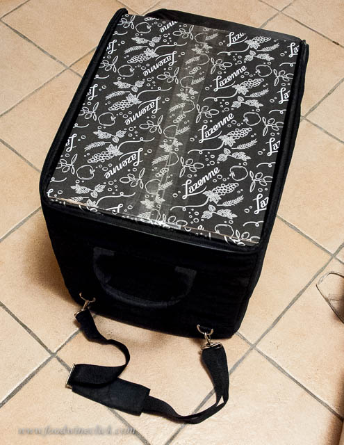 The Wine Check zipped open showing the shipper case inside.