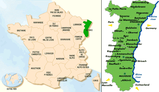 Alsace map courtesy of www.francetourism.com.au