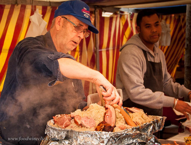 Paris markets often have a vendor selling Choucroute Garni