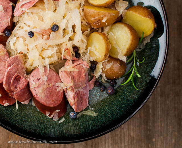 A plate of Choucroute Garni is sure to warm you up on a winter evening!