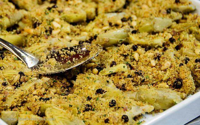 Stuffed artichoke hearts