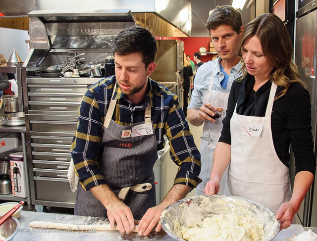 Thomas Broder hand rolling ricotta gnocchi