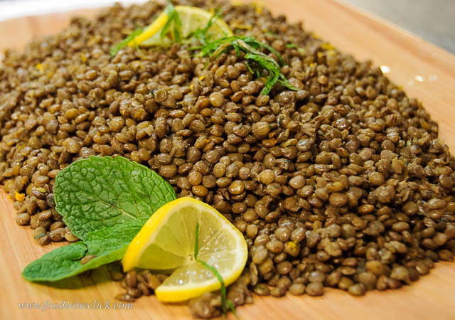 Green lentils with citrus zest