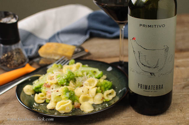 Puglian Primitivo is a nice choice with Broccoli Orrechiette