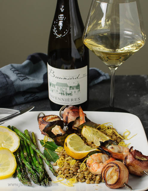 seafood brochettes with Baumard Savennieres